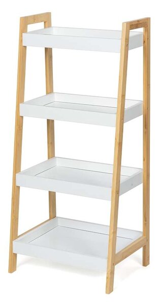 Regál Cotia, prírodné drevo / biela