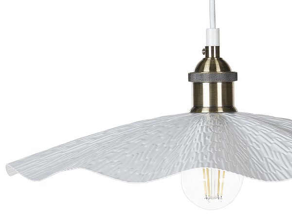 Závesná lampa biela kovová moderné svietidlo industriálny štýl ozdobné osvetlenie do obývacej izby a jedálne