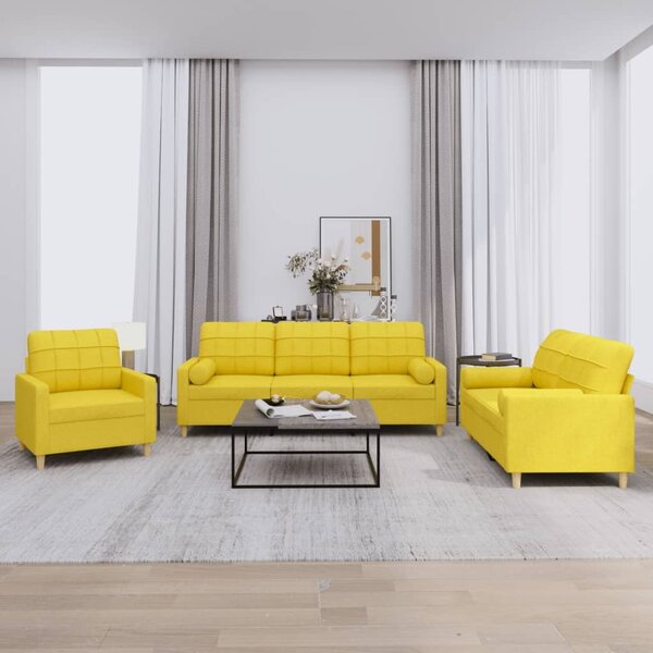 Maison Exclusive – 3-dielna sedacia súprava s vankúmi, svetloltá látka