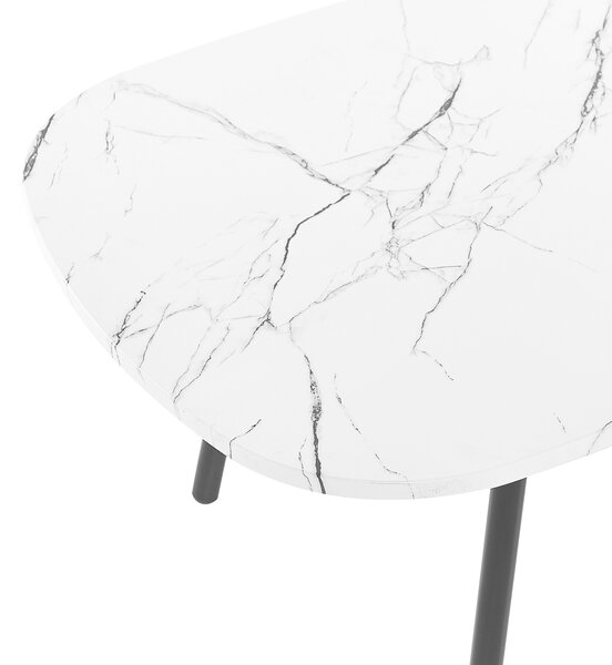 Konferenčný stolík biely s čiernym MDF povrchom 110 x 60 cm Kovové nohy Moderná obývačka