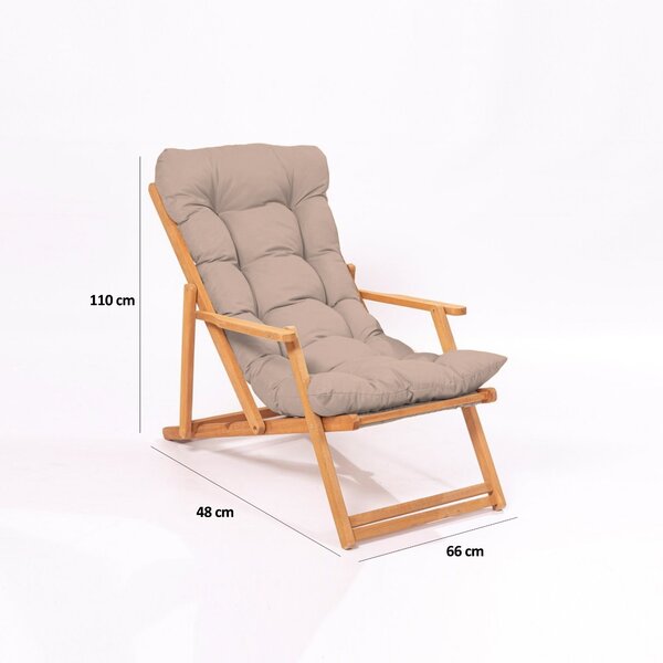 Kalune Design Súprava záhradného nábytku Triol so stolom a dvoma ležadlami z masívu hnedá