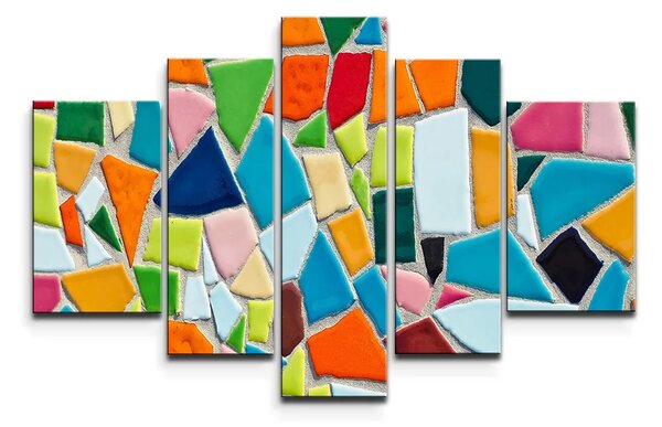 Sablio Obraz - 5-dílný Farebná mozaika - 125x90 cm