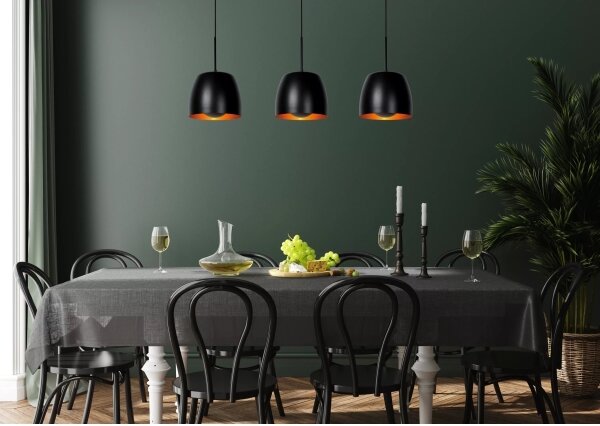 Lucide 30488/03/30 - Luster na lanku NOLAN 3xE27/40W/230V čierna