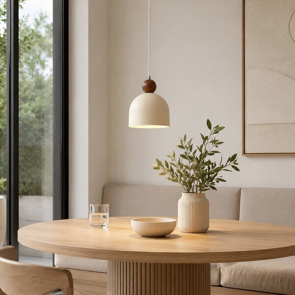 Milagro Lighting Závesné svietidlo Timon, taupe/béžová, Ø 17 cm, kov, Hnedá / hrdzavá, Obývacia izba / jedáleň, kov, Moderný, Závesné svietidlo