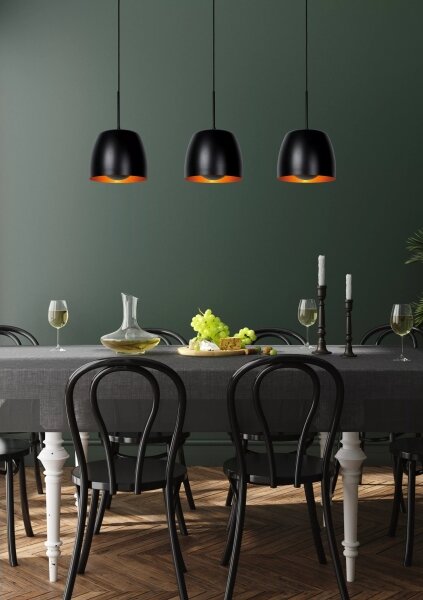 Lucide 30488/03/30 - Luster na lanku NOLAN 3xE27/40W/230V čierna