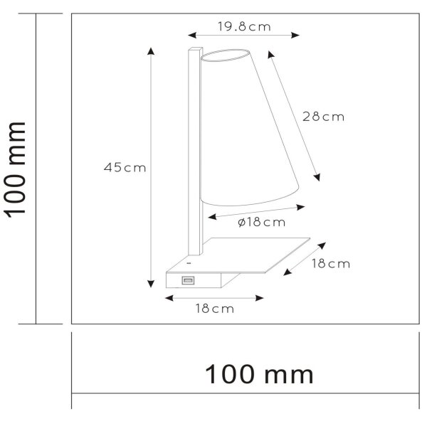 Lucide 30295/01/30 - Stmievateľná stolná lampa GREGORY 1xE27/60W/230V USB čierna