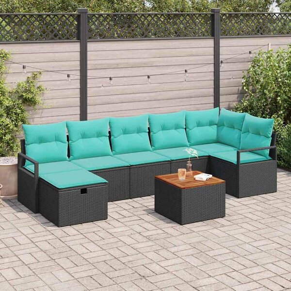 Maison Exclusive - Záhradný nábytok s vankúmi 8 ks ierny Poly-rattan