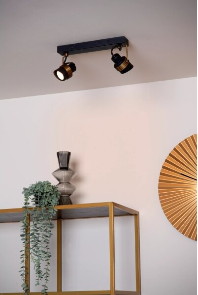 Lucide 34944/02/30 - Bodové svietidlo TUNDRAN 2xGU10/5W/230V čierna