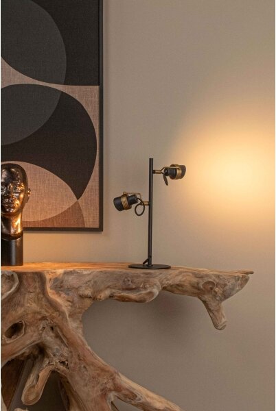 Lucide 34544/02/30 - Stolná lampa TUNDRAN 2xGU10/5W/230V čierna