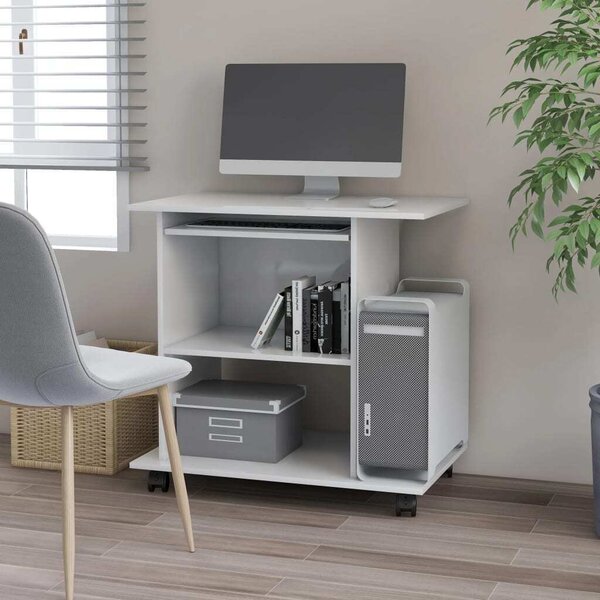 Maison Exclusive - písací stôl biely 80x50x75 cm drevený materiál