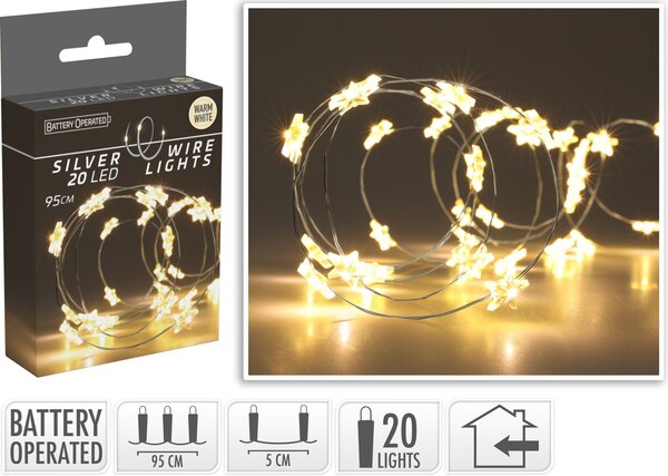 Mondex Svetelná LED reťaz Tobie 95 cm teplá biela