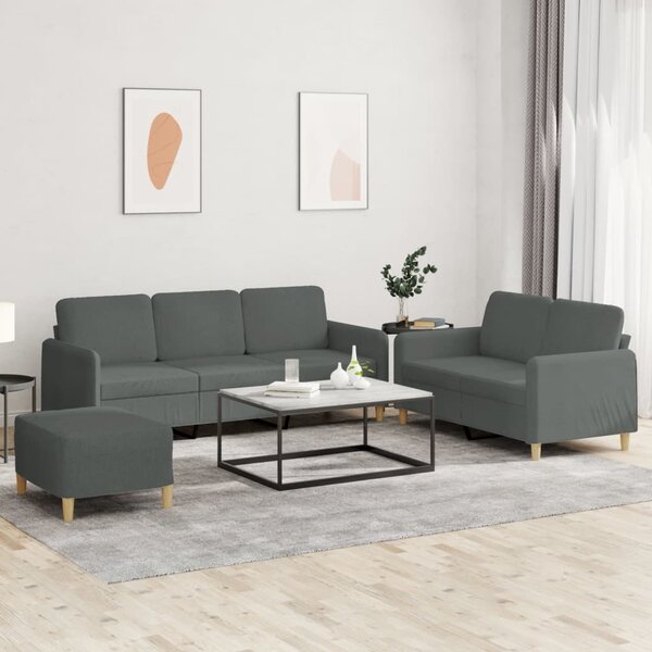Maison Exclusive – 3-dielna sedacia súprava s vankúšmi, tmavosivá látka