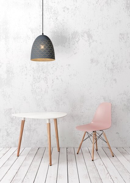 Lucide 43408/24/36 - Luster na lanku GALLA 1xE27/60W/230V šedá