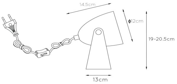 Lucide 45564/01/36 - Stolná lampa CHAGO 1xE14/40W/230V šedá