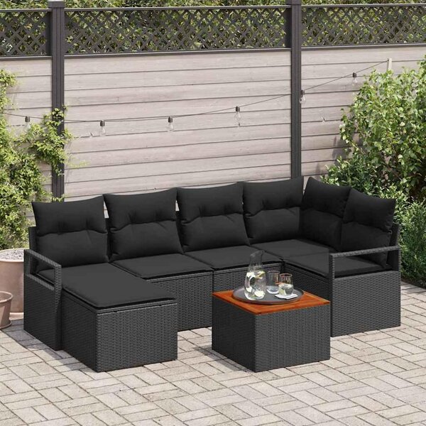 Maison Exclusive - Záhradný nábytok s úloným priestorom 7 ks ierny Poly-rattan