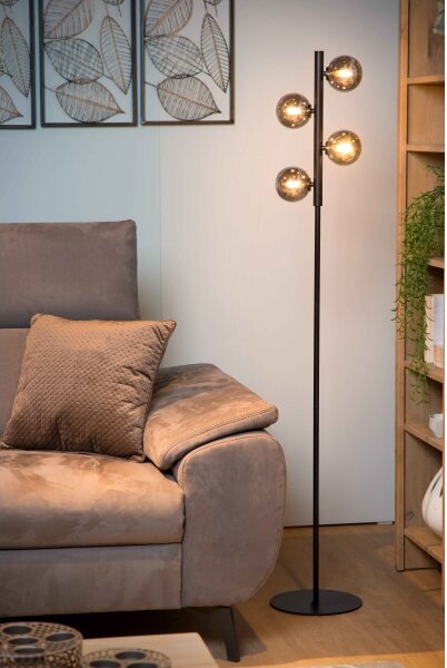Lucide 45774/04/30 - Stojacia lampa TYCHO 4xG9/28W/230V čierna