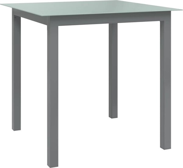 Maison Exclusive – Záhradný stôl, svetlosivý, 80 x 80 x 74 cm, hliník a sklo