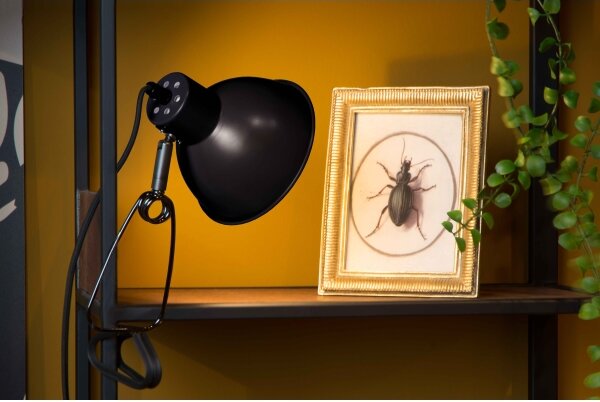 Lucide 45987/01/30 - Lampa s klipom MOYS 1xE27/40W/230V čierna