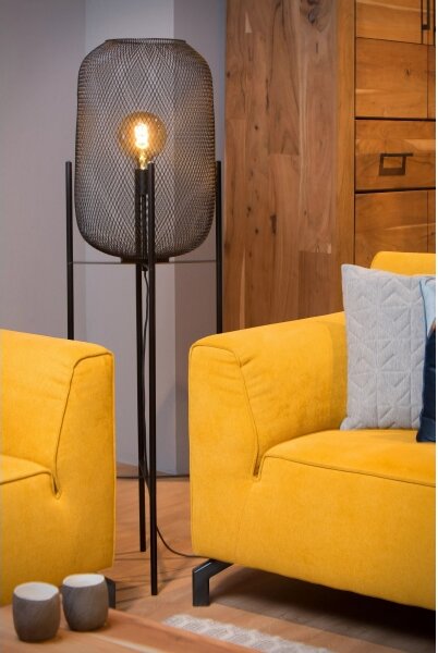Lucide 45785/01/30 - Stojacia lampa MESH 1xE27/40W/230V čierna