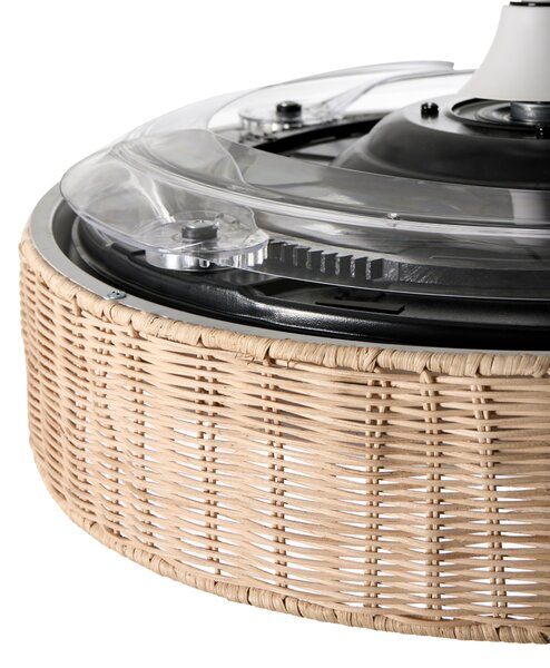 LED stropný ventilátor biela železná základňa plastové lopatky časovač 3 teplotné režimy s diaľkovým ovládaním