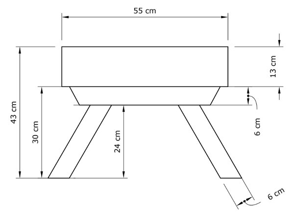 MarLiving Taburet BREEZIO 02 55 cm z masívu/oranžový