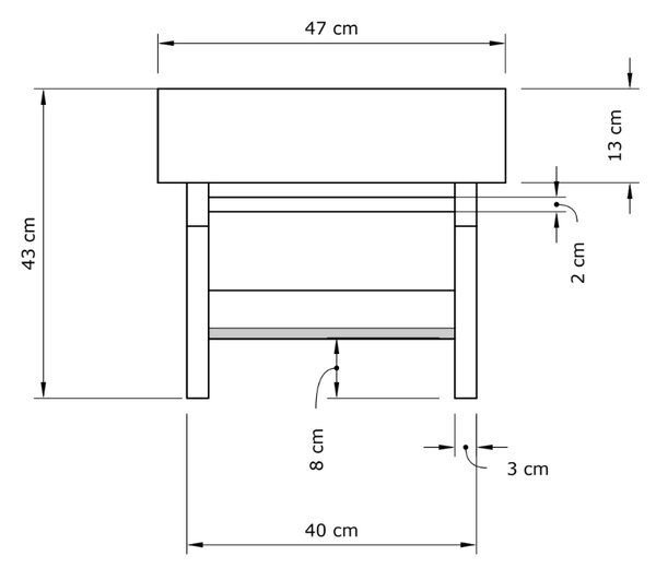 MarLiving Taburet BREEZIO 02 55 cm z masívu/oranžový
