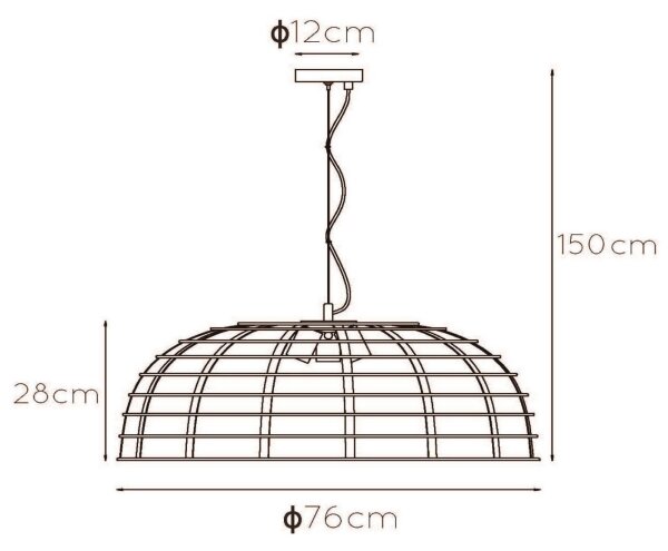 Lucide 45449/76/30 - Luster na lanku ELODIE 3xE27/40W/230V čierna