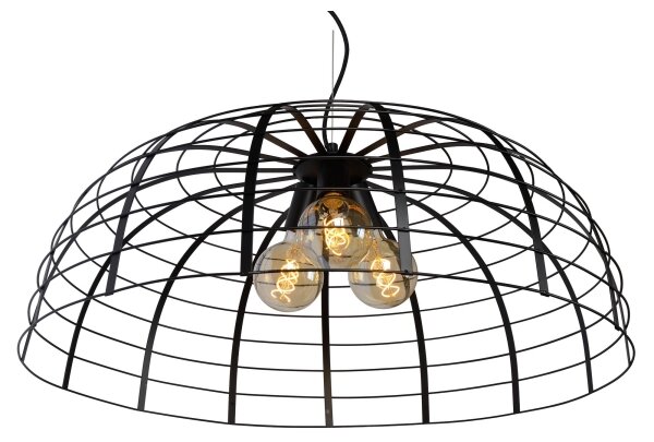 Lucide 45449/76/30 - Luster na lanku ELODIE 3xE27/40W/230V čierna