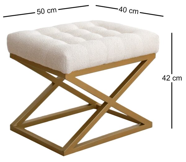 Hanah Home Taburet CAPRAZ Altin krémový
