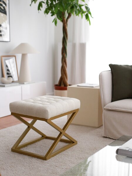 Hanah Home Taburet CAPRAZ Altin krémový