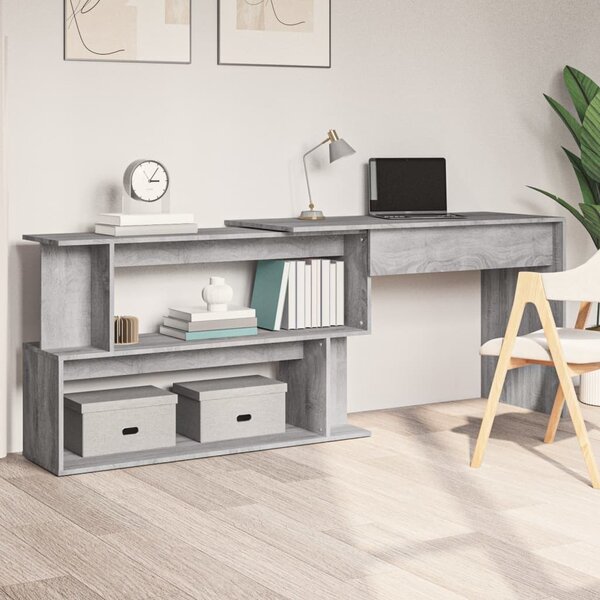 Maison Exclusive - Rohový písací stôl Grey Sonoma 200x50x76 cm drevený materiál