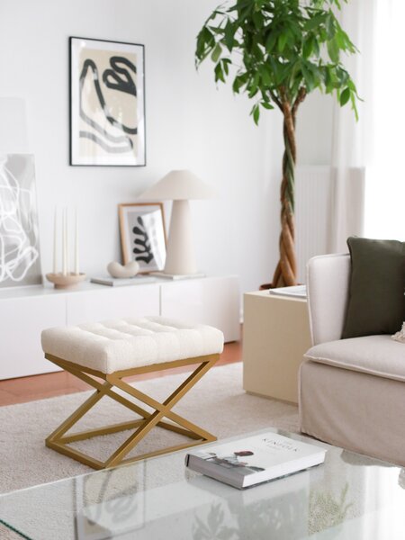 Hanah Home Taburet CAPRAZ Altin krémový