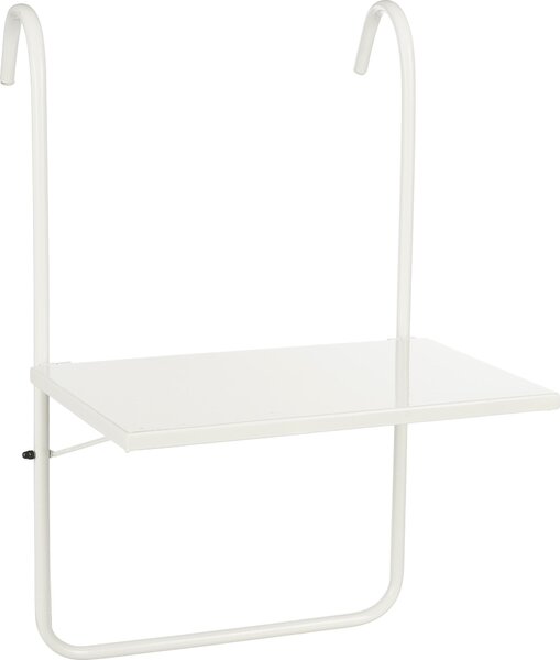 Mica Decorations Seatle balkónový stolík – balkónový nábytok – balkónová platforma – 57,5 x 38 cm – kov – biela farba
