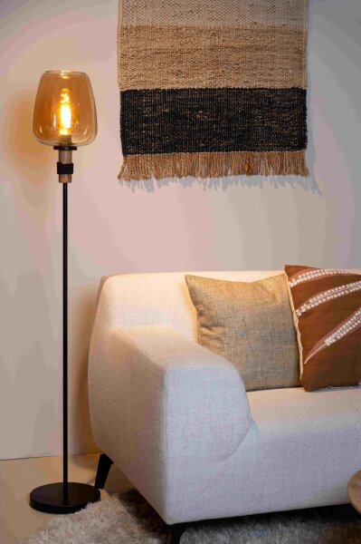 Lucide 45708/01/62 - Stojacia lampa ILONA 1xE27/40W/230V čierna/béžová