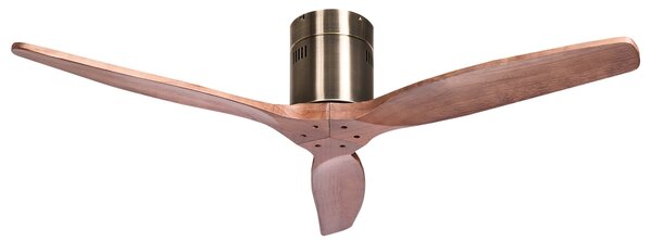 Stropný ventilátor hnedý drevené lopatky s diaľkovým ovládaním a časovačom obývacia izba spálňa