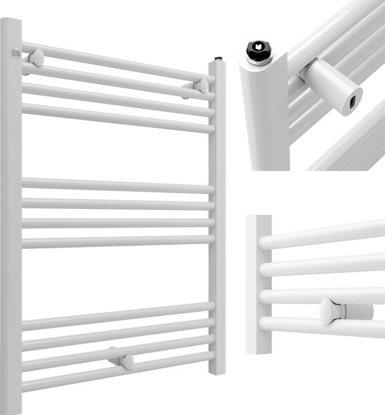 Granitan | Kúpeľňový radiátor PUERTO - 60/80 cm - Biely - Moderný dizajn - Ohrievač uterákov - Minimalistický