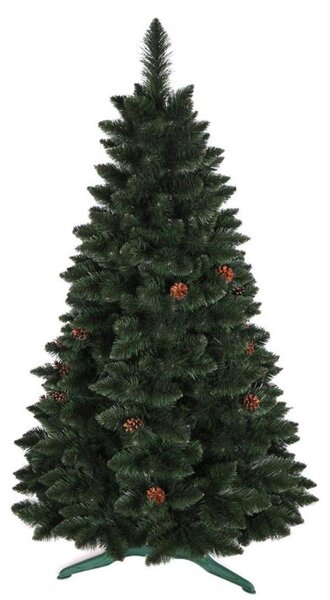 Umelý 3D vianočný stromček BOROVICA smaragdová 160cm so šiškami