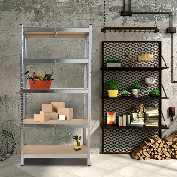 Regál s vysokou nosnosťou HEAVY, max 875kg, 90x40x180cm, strieborná