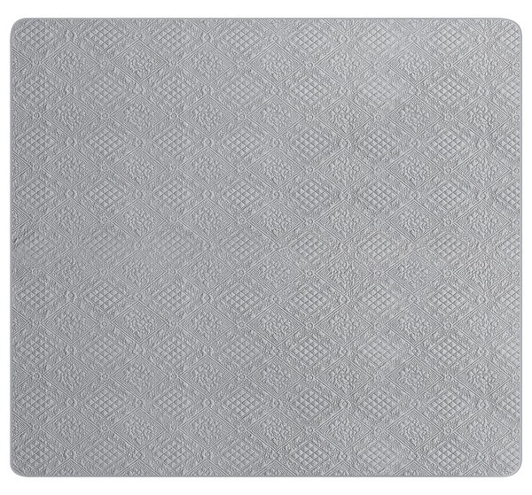 Prikrývka na posteľ sivá polyesterová látka 160 x 220 cm s 2 vankúšmi dekoratívny pléd so vzorom klasický dizajn spálňa