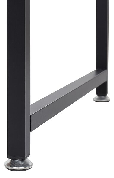 Písací stôl biela tmavé drevo drevotrieska oceľ 120 x 60 cm úložný priestor 5 políc moderný industriálny štýl kancelária