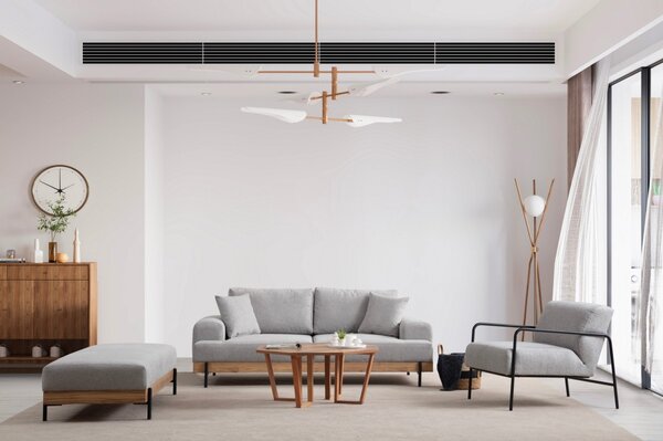 Hanah Home Trojmiestna pohovka Eti 220 cm sivá/dub prírodný