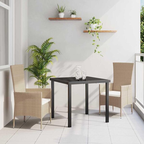 Maison Exclusive – Záhradná jedálenská súprava, 3 kusy, béžová, umelý ratan