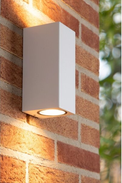 Lucide 69800/02/31 - Vonkajšie nástenné svietidlo ZARO 2xGU10/35W/230V IP44 biela
