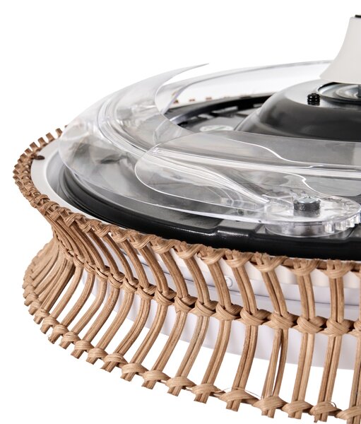 LED stropný ventilátor biela železná základňa plastové lopatky nastavenie jasu časovač 3 teplotné režimy diaľkové ovládanie boho štýl