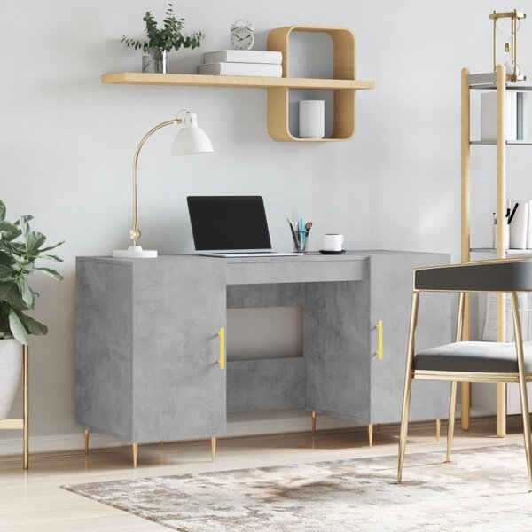 Maison Exclusive - písací stôl betónovo sivý 140x50x75 cm drevený materiál