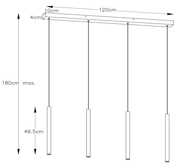 Lucide 74403/04/30 - LED Stmievateľný luster na lanku LORENZ 4xLED/4W/230V čierna
