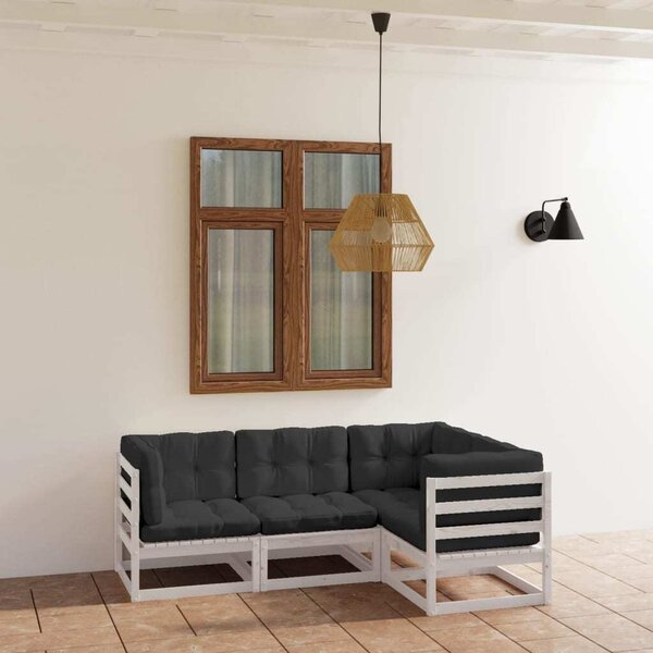 Maison Exclusive - 4-dielna záhradná súprava s podlokami, borovicový masív