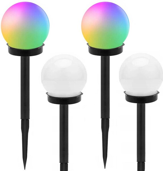 Verk 12284 Záhradná solárna lampa gua RGB, 10 cm, IP65, 4 ks