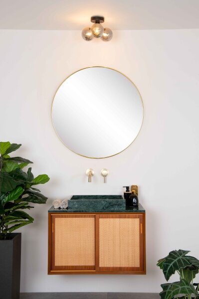 Lucide 74116/03/30 - Kúpeľňové stropné svietidlo TRUDY 3xG9/40W/230V IP44 čierna