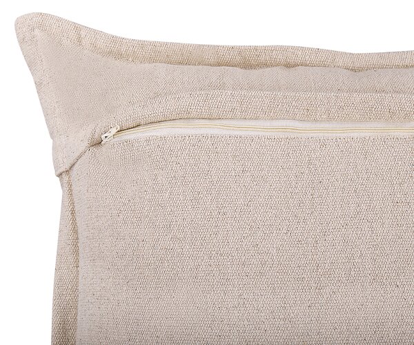 Sada 2 dekoratívnych vankúšov béžová čierna bavlna 45 x 45 cm štvorcový tvar geometrický vzor moderný škandinávsky štýl doplnky